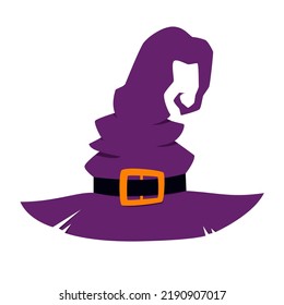 Witch hat isolated on white background. Vector illustration for Halloween