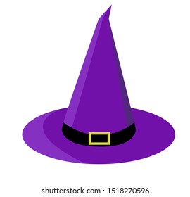 Witch hat isolated. Vector. Halloween costume.