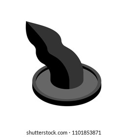 Witch hat isometric isolated. Halloween Vector illustration

