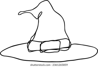 Witch Hat Line Art | Halloween Spooky Season Gothic | Witchcraft Vibes