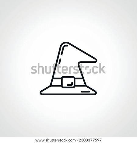 Witch hat line icon, Carnival hat line icon, Masquerade hat web linear icon.
