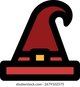 Diseño de icono de estilo de línea de sombrero de bruja