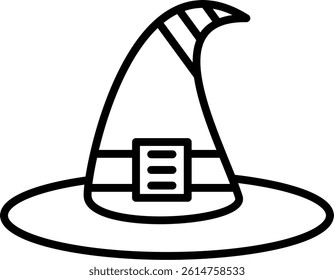 Witch Hat Line Vector Icon Design