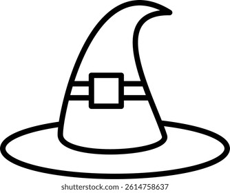 Witch Hat Line Vector Icon Design