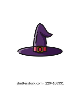 Witch Hat Lineal Icon - Halloween Elements Icon Vector Illustration.