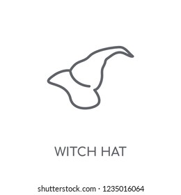Witch hat linear icon. Modern outline Witch hat logo concept on white background from Fairy Tale collection. Suitable for use on web apps, mobile apps and print media.