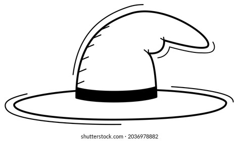 witch hat in linear style icon for halloween