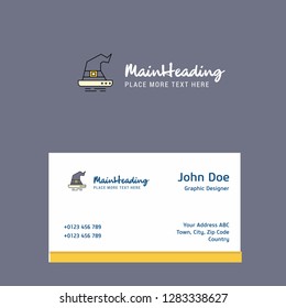 Witch hat logo Design with business card template. Elegant corporate identity. - Vector
