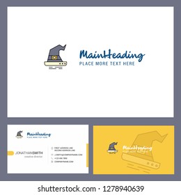 Witch hat Logo design with Tagline & Front and Back Busienss Card Template. Vector Creative Design