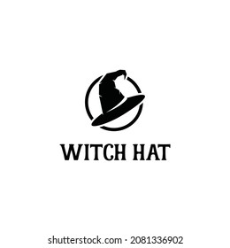Witch hat logo silhouette vector illustration