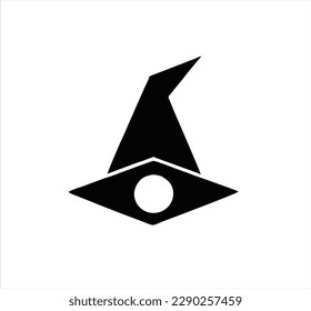 witch hat logo vector illustration design, hand drawn, symbol for magic logo