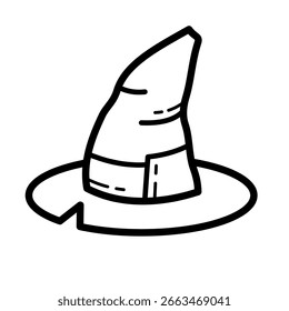 Sombrero de bruja, mágico, halloween - icono de Vector.