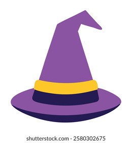 Witch hat mystic sorcery icon isolated vector