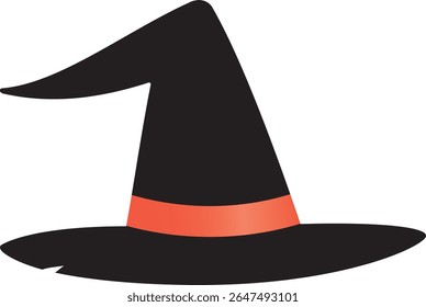 Witch hat with orange ribbon