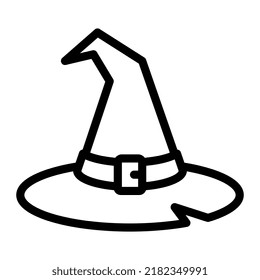 Witch Hat Outline Icon. Editable Stroke. 64x64 Pixel Perfect. Vector Graphics