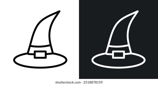 Witch hat outlined icon vector collection.