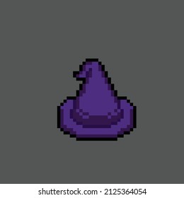 sombrero de bruja en estilo de arte de píxeles
