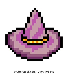 Witch hat in pixel art style