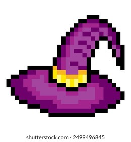 Witch hat in pixel art style