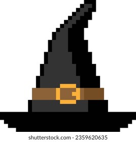 Witch hat Pixel art vector image or clip art