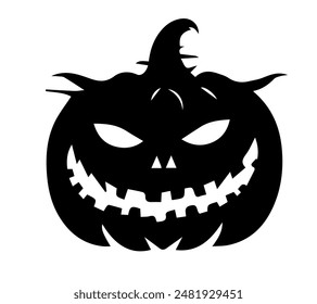 Witch Hat Pumpkin Silhouette vector