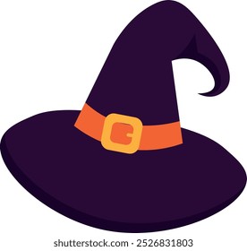 Sombrero de bruja, ilustración púrpura, para fondos y diseñadores