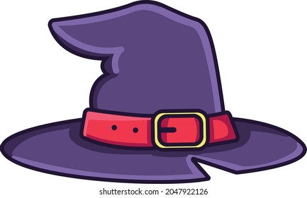 Witch hat with ribbon. Halloween witch hat