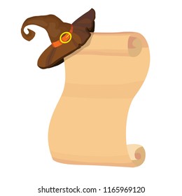 witch hat and scroll halloween illustration