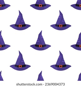 Witch hat seamless pattern background.