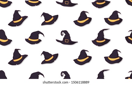 witch hat seamless pattern vector. halloween set vector