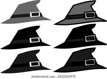 witch hat set. vector graphics