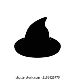 Witch Hat Silhouette. Black and White Icon Design Elements on Isolated White Background