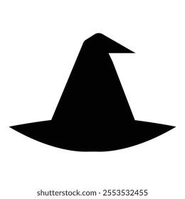 Witch Hat Silhouette Icon for Halloween and Magic Themes