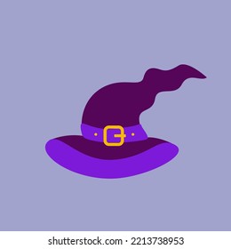 Witch Hat Silhouette Isolated Vector Illustration. Element For Halloween Needs