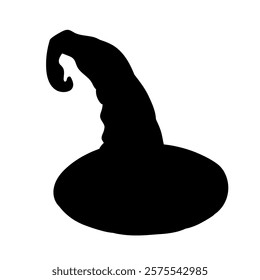 witch hat silhouette on white background vector