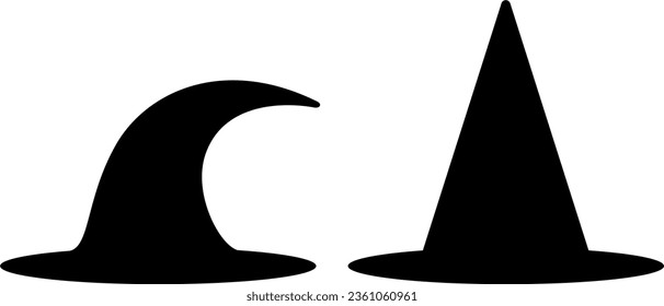 witch hat silhouette vector. Halloween