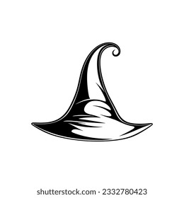 Ilustración vectorial de la silueta de sombrero de bruja.
