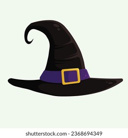 Witch hat simple halloween illustration, colored icon, holiday