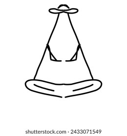 witch hat sketch with simple lines