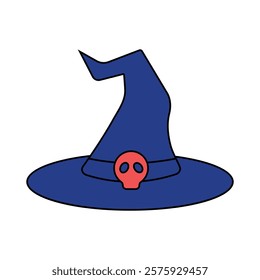 Witch Hat with Skull Illustration