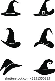 witch hat svg, Halloween hat svg, wizard hat svg, witch hat silhouette