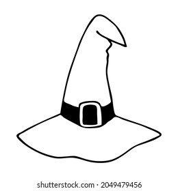 Witch hat vector clipart. Hand-drawn doodle Halloween icon