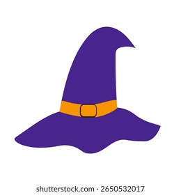 Witch hat. Vector element for Halloween holiday.
