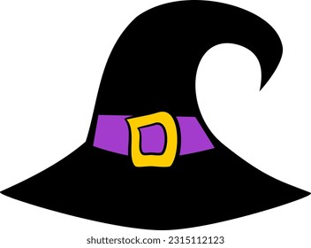 witch hat vector halloween black purple