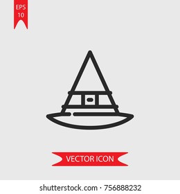 Witch hat vector icon, illustration symbol