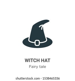 Witch hat vector icon on white background. Flat vector witch hat icon symbol sign from modern fairy tale collection for mobile concept and web apps design.