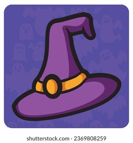 witch hat vector icon with purple color phone