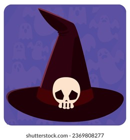 witch hat vector icon with purple color phone