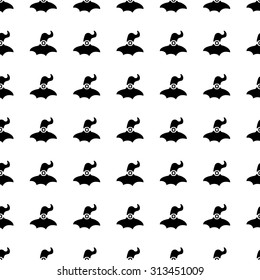 Witch hat vector icon seamless pattern, tiling ornament on white.