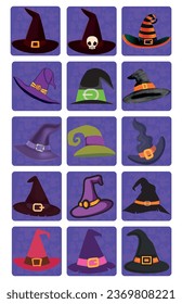 witch hat vector icon set with purple color phone